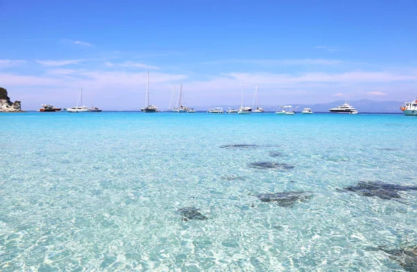 Pláž Vrika Řecko Ostrova Antipaxos — Stock fotografie