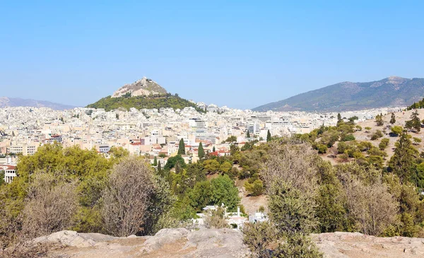 Paisaje Urbano Atenas Grecia Con Vista Montaña Lycabettus — Foto de Stock