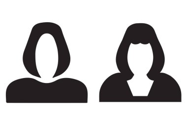 meçhul kadın figürü - siyah siluet kadın - vektör kümesi