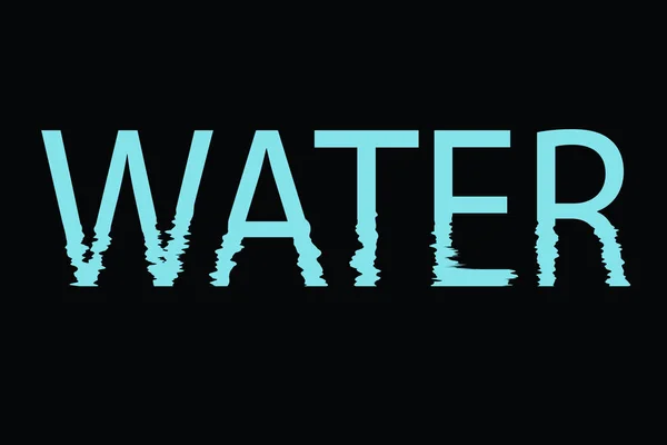 Wasser-Symbol-Logo auf schwarzem Hintergrund - Ökologie-Konzept — Stockvektor