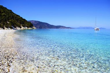 Gidaki beach landscape at Ithaca Ionian islands Greece clipart