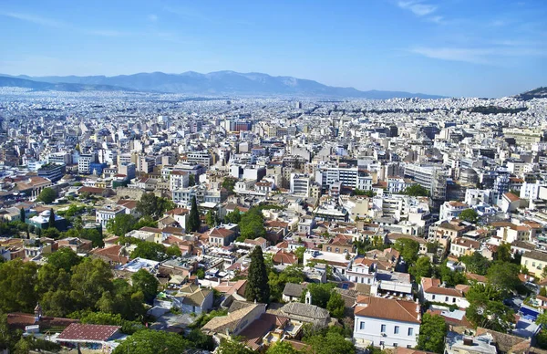 Vista Aérea Atenas Grecia Vista Plaka Monastiraki Desde Acrópolis — Foto de Stock
