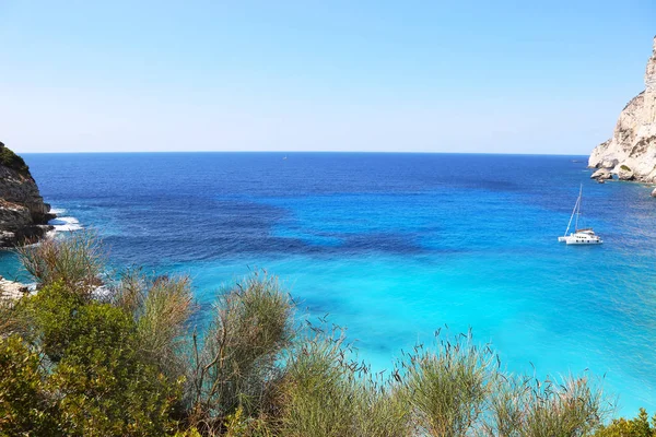 Krajobraz Erimitis Beach Grecja Wyspy Jońskie Paxos — Zdjęcie stockowe