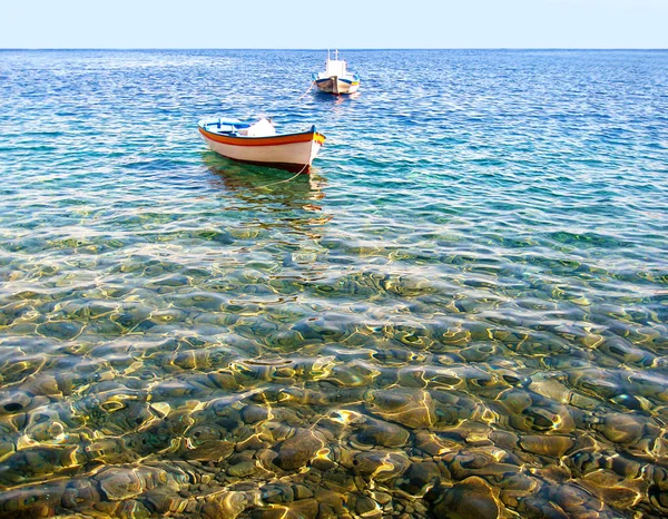 Пляж Острове Тиразия Cyclades Греции Рядом Островом Санторини — стоковое фото