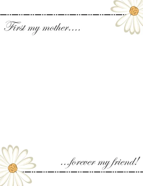 Mothers day card - happy mothers day - first my mother forever my friend — Stock Vector