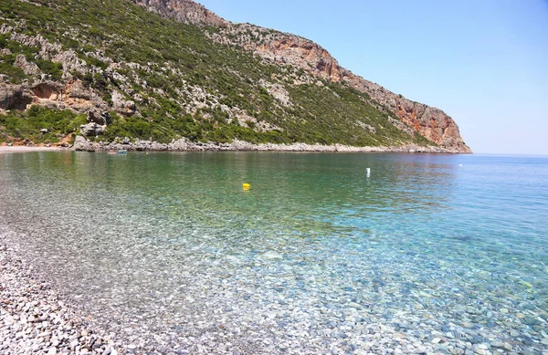 Grün Transparente Meereslandschaft Von Vlychada Strand Lakonia Peloponnes Griechenland — Stockfoto