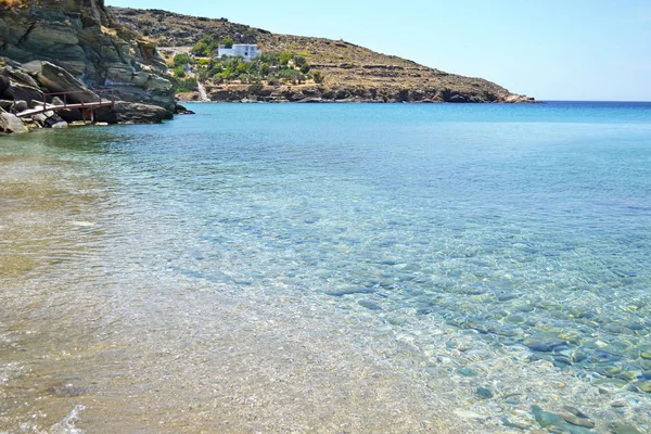 Paisaje Playa Batsi Isla Andros Cícladas Grecia —  Fotos de Stock