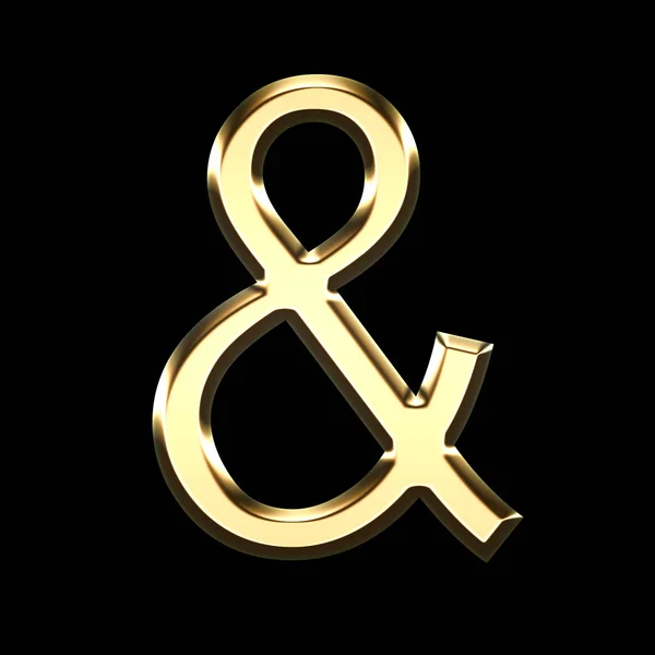 Goldenes Symbol Für Das Wort Und Isoliert Auf Schwarzem Hintergrund — Stockfoto