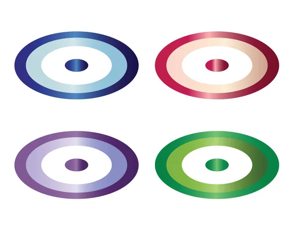 4 개의 버튼 벡터 여러 색상-악마의 눈 버튼 그림 설정 — 스톡 벡터