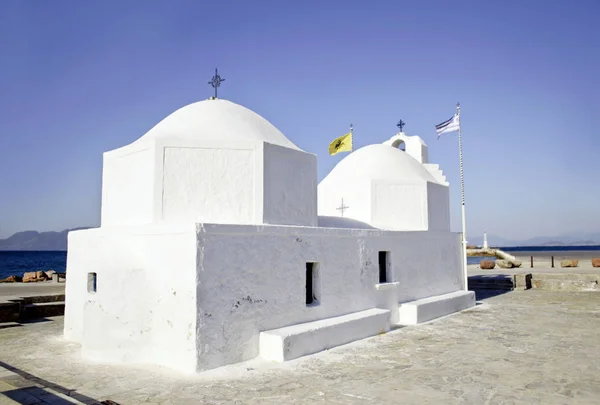 Kápolna Szent Miklós Thalassinos Aegina Sziget Görögország Hajósok Védelmezője — Stock Fotó