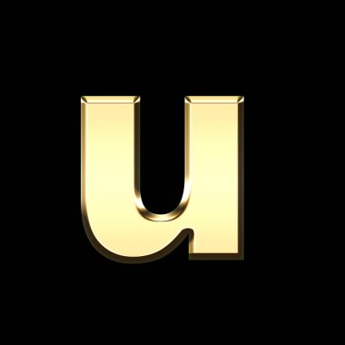 siyah arka planda - harfler illüstrasyon altın İngilizce harf u