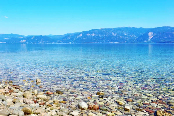 Paisaje Playa Aigio Achaia Peloponeso Grecia Destino Verano Griego — Foto de Stock