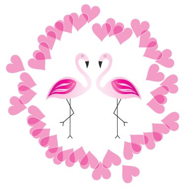 aşk vektör çizim içinde iki flamingolar