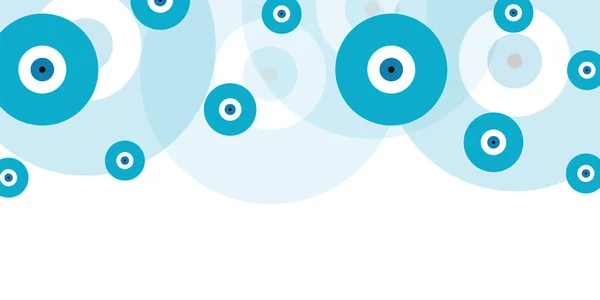 Horizontal banner background with evil eyes in blue colors vector Vector Graphics