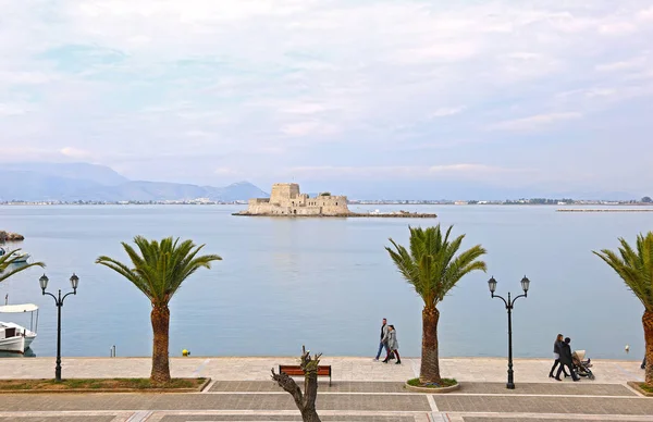 Nafplio Greece Noviembre 2018 Escenario Del Castillo Bourtzi Ciudad Nafplio —  Fotos de Stock