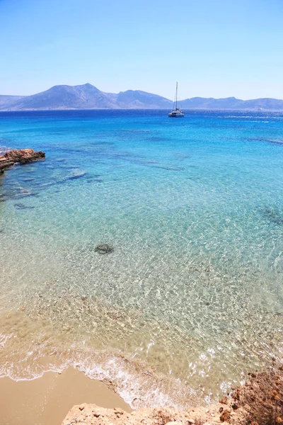 Turkusowy Krajobraz Morski Wyspie Ano Koufonisi Cyklady Grecja — Zdjęcie stockowe