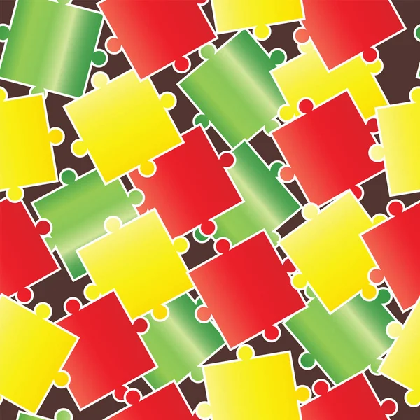 Padrão sem costura com vetor de peças de quebra-cabeça colorido —  Vetores de Stock