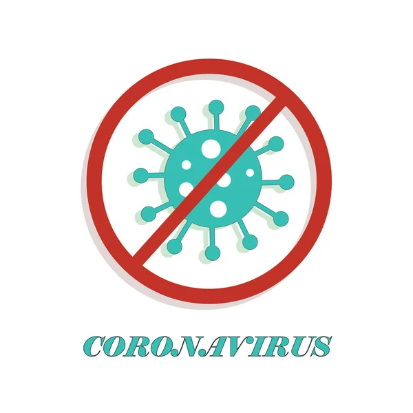 Stop Virus Icono Coronavirus Logo Signo Precaución — Archivo Imágenes Vectoriales