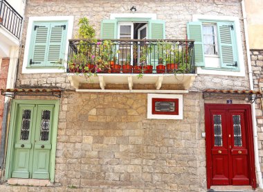 Nafplio kasaba Argolis Yunanistan geleneksel evler