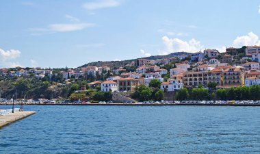 Pylos kasabası Messinia Moreloponnese Yunanistan 'ın manzarası