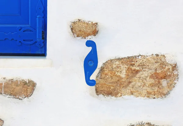 Зачинення Традиційної Зупинки Вікні Кіклади Греції — стокове фото