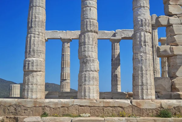 Templo Poseidón Cabo Sounion Ática Grecia —  Fotos de Stock
