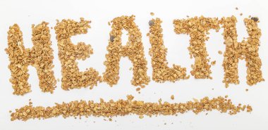 Granola tahıl üzerinde beyaz backgroung izole