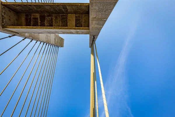 Ponte funivia sul fiume Parana, Brasile. Confine di Sao Pau — Foto Stock