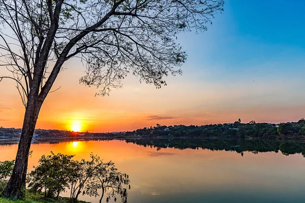 Belo Horizonte Minas Gerais Brasil Vista Del Lago Pampulha Atardecer —  Fotos de Stock