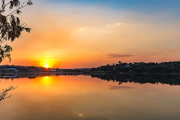 Belo Horizonte Minas Gerais Brasil Vista Del Lago Pampulha Atardecer — Foto de Stock