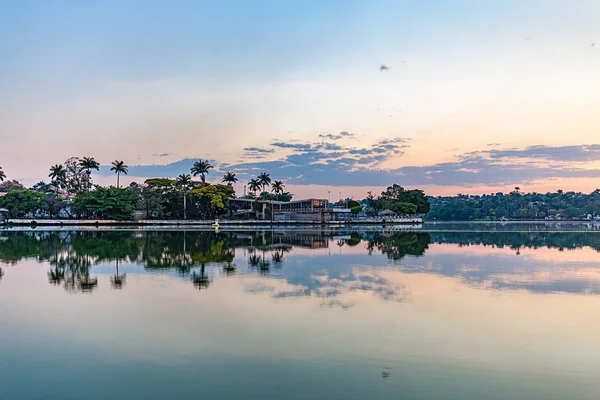 Belo Horizonte Minas Gerais Brazílie Pohled Jezero Pampulha Západu Slunce — Stock fotografie