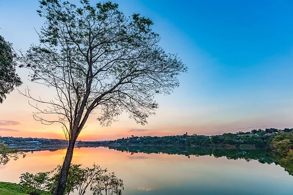 Belo Horizonte Minas Gerais Brazílie Pohled Jezero Pampulha Západu Slunce — Stock fotografie