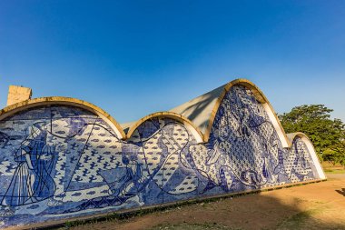 Belo Horizonte, Brezilya - 14, Ekim, 2017: Bir dış görünümü Assis, Saint Francis Kilisesi. Oscar Niemeyer, Aka Pampulha Kilisesi, Minas Gerais, Brezilya tarafından tasarlanan.