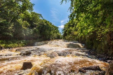 Parque dos Saltos manzarası. Brotas Şehri, Sao Paulo - Brezilya