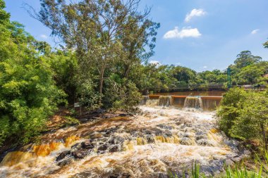 Parque dos Saltos manzarası. Brotas Şehri, Sao Paulo - Brezilya