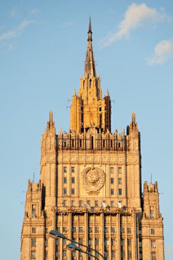 Moskova, Rusya - 16 Ağustos 2013: Bina Dışişleri Bakanlığı, Rusya, Moskova.