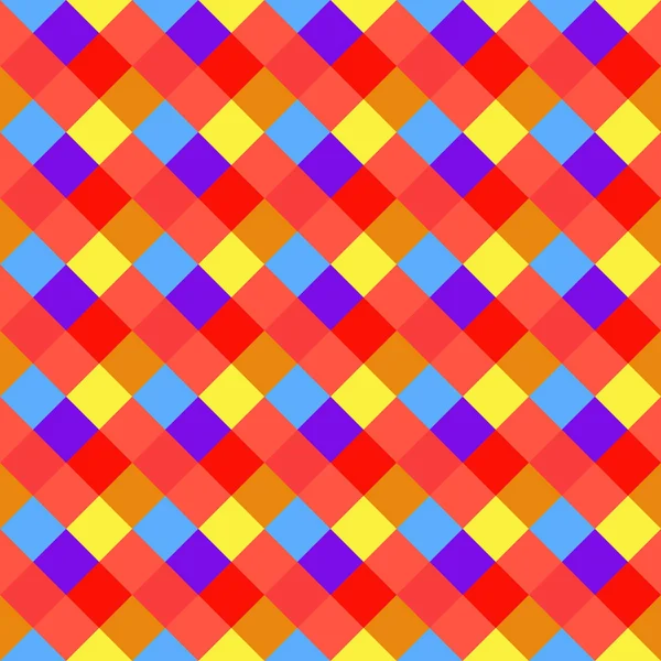 Nahtlose geometrische Karomuster. diagonal quadratisch, geflochten, gewebter Linienhintergrund. Patchwork, Raute, gestaffelte Struktur. Baby, Festival, Clown, Feiertagsfarben. Vektor — Stockvektor