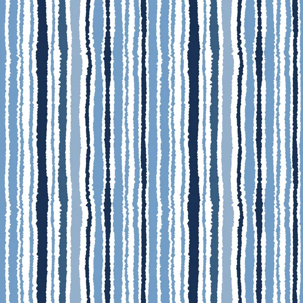 Modèle rayé sans couture. Lignes verticales étroites. Papier déchiré, texture de bord déchiqueté. Fond gris, bleu, blanc. Thème mer froide. Vecteur — Image vectorielle