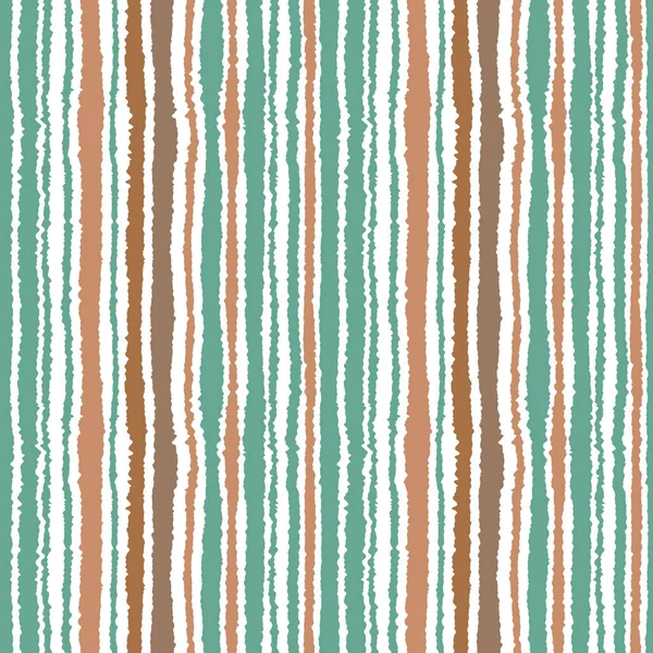 Modèle de bande sans couture. Lignes verticales. Texture effet papier déchiré. Déchiqueter le fond. Turquoise, vert, brun couleurs douces sur blanc. Thème d'hiver. Vecteur — Image vectorielle