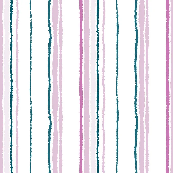 Nahtloses Streifenmuster. vertikale schmale Linien. zerrissenes Papier, Schredderkantenstruktur. grün, weiß, lila kontrastfarbener Hintergrund. Vektor — Stockvektor