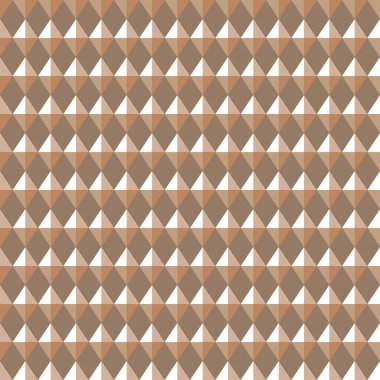 Seamless geometrik rhombic modeli. Pırıltılar, konveks Parlatıcı dokuyu rhombs üzerinde parıldıyor. Kahverengi, bej renkli arka plan. Vektör