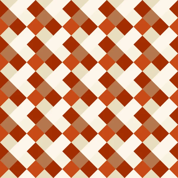 Bezproblémové geometrické kostkovaný vzor. Diagonální náměstí, pletení, tkané linie pozadí. Patchwork, rhombus, rozložené textury. Oranžové, béžové, hnědé barvy. Zimní téma. Vektor — Stockový vektor