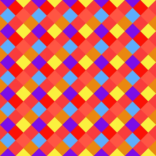 Nahtlose geometrische Karomuster. diagonal quadratisch, geflochten, gewebter Linienhintergrund. Patchwork, Raute, gestaffelte Struktur. Baby, Festival, Clown, Feiertagsfarben. Vektor — Stockvektor