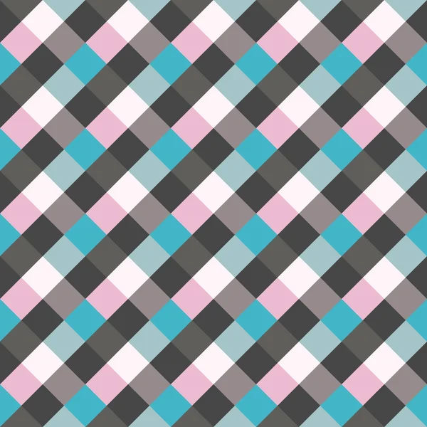Seamless geometrik kontrol modeli. Çapraz kare, örgü, dokuma satır arkaplanı. Patchwork, rhombus, sendeleyerek doku. Mavi, gri, Lila renkler. Kış Tema. Vektör