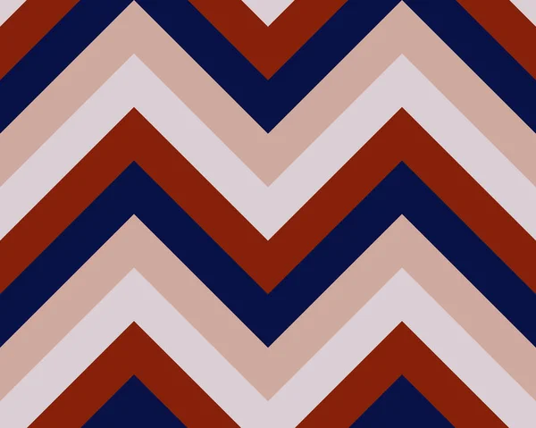 A righe, a zig-zag modello senza cuciture. Trama a zig-zag. Sfondo geometrico a strisce. Colore a contrasto rosso scuro, rosato, blu. Vettore — Vettoriale Stock