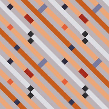 Kesintisiz geometrik çizgili desen. Doku Çapraz Şeritler, satırları. Dikdörtgenler portakal, arka plan Gri çizgili. Vektör
