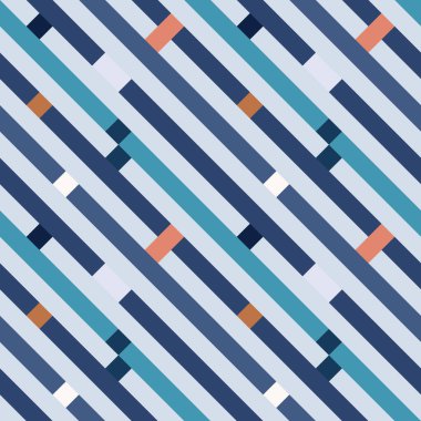 Kesintisiz geometrik çizgili desen. Doku Çapraz Şeritler, satırları. Mavi, turuncu, Gri çizgili arka plan üzerinde dikdörtgenler. Vektör
