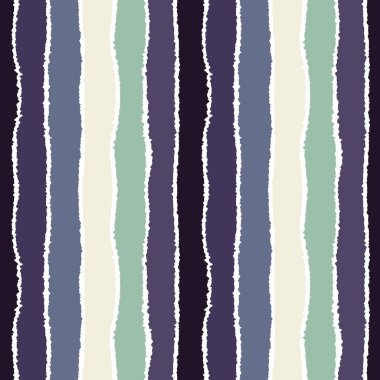 Çizgili seamless modeli. Geniş dikey çizgiler yırtık kağıt etkisi ile. Kenar bant arka plan bile olmamalı. Gri, mavi, beyaz kontrast renkler. Vektör