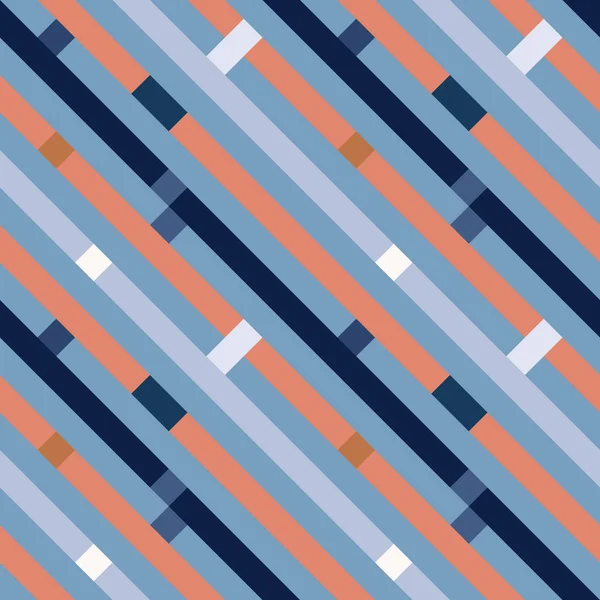 완벽 한 기하학적 stripy 패턴입니다. 대각선의 스트립, 선. 블루, 오렌지, 회색 줄무늬 배경에의 사각형 벡터 — 스톡 벡터