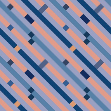 Kesintisiz geometrik çizgili desen. Doku Çapraz Şeritler, satırları. Mavi, turuncu, beyaz çizgili arka plan üzerinde dikdörtgenler. Bebeğim, renkli çocuk. Vektör